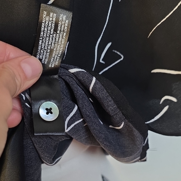 Icône par Simons Black & White Abstract Button-Up Shirt Size XL - Picture 7 of 8